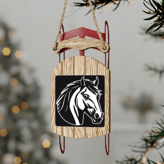 Horse Equine Pony Sled Ornaments