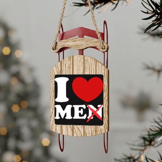 I Love Me I Heart Me Motivational Self Love Men Sled Ornaments