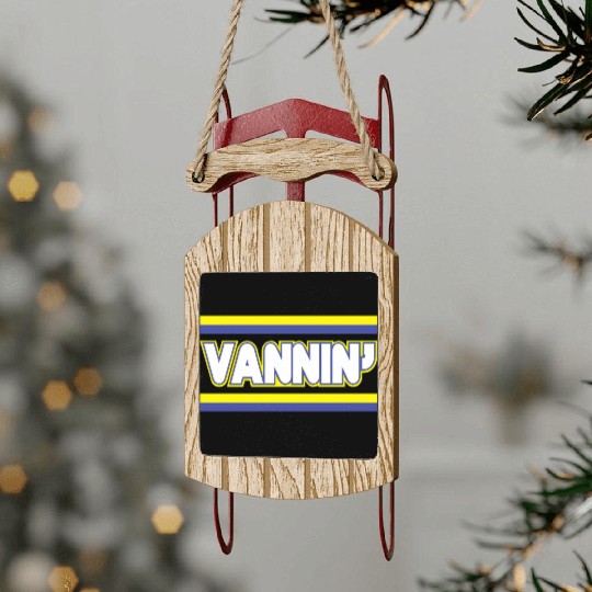 Vannin Stripes Vanning Purple Yellow Gold Van Sled Ornaments