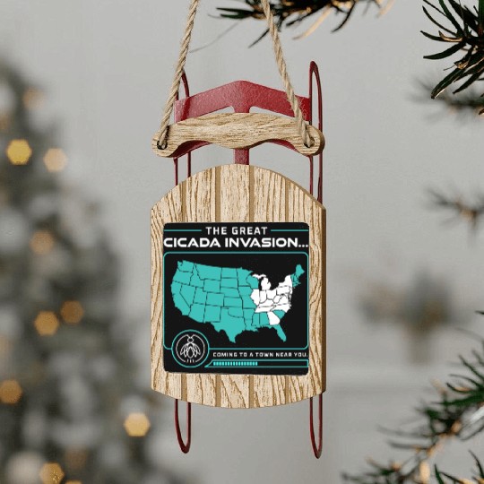 Cicada Invasion Coming To These States In Us Map Sled Ornaments