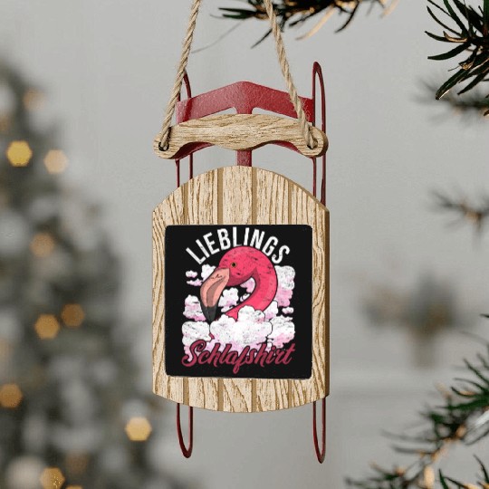 Night owl flamingo gift favorite sleep Sled Ornaments