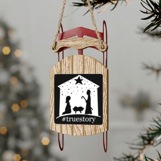Truestory Birth Jesus True Bible Story Bethlehem Sled Ornaments