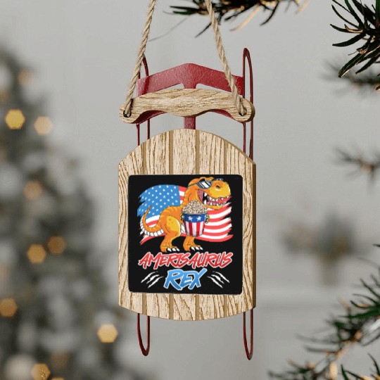 Amerisaurus Rex America Party Independence Day Sled Ornaments