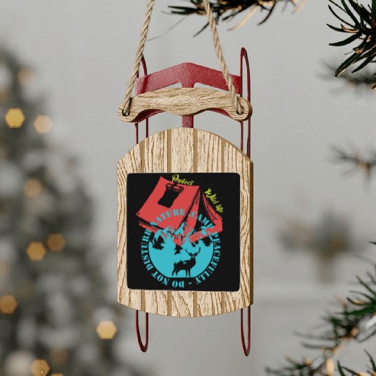 Camp Peacefully Do Not Disturb Nature Sled Ornaments