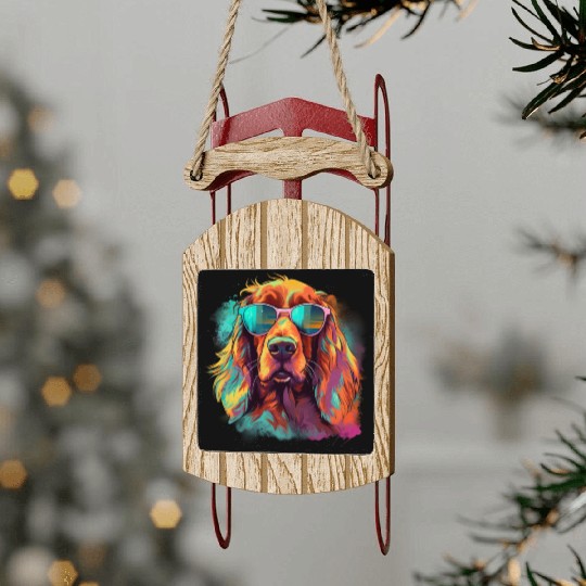 Irish Red Setter Dog Dog Breed for a Irish Red Sled Ornaments