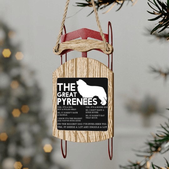 The Great Pyrenees Sled Ornaments