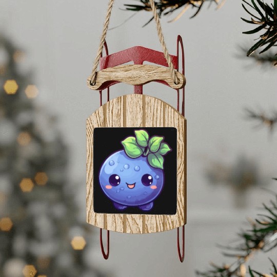 Blueberry kawaii Sled Ornaments