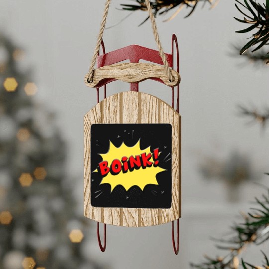 BOINK red nature Sled Ornaments