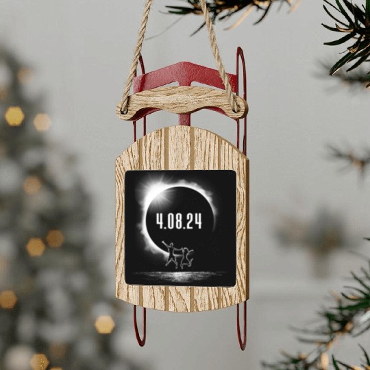 Total Solar Eclipse Kids Silhouette 4.08.24girls e Sled Ornaments