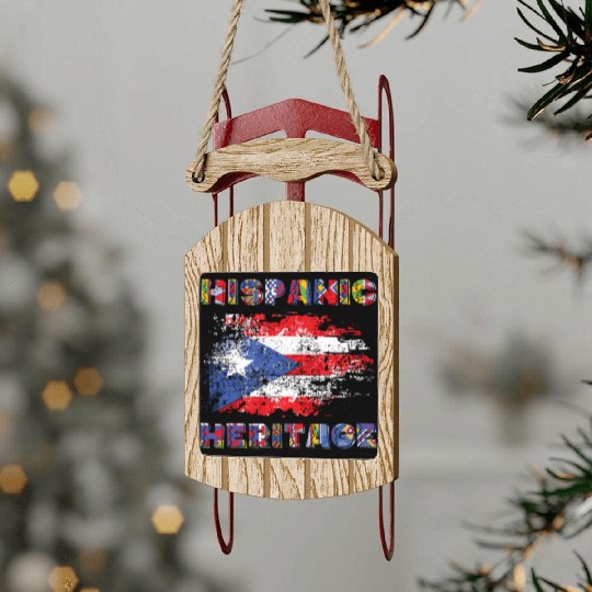 Puerto Rico Hispanic Heritage Month Sled Ornaments