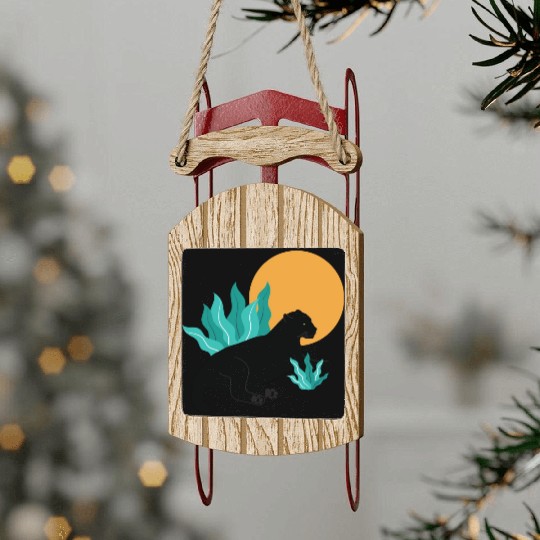 Sunday Chillout With Black Panther Sled Ornaments