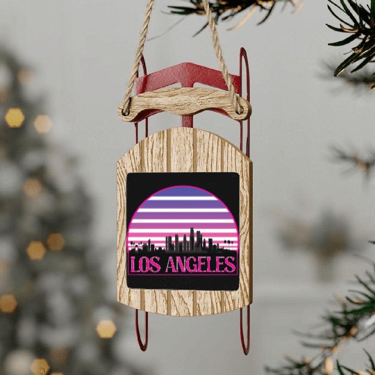 LOSANGELES CIRCLE striped Sled Ornaments