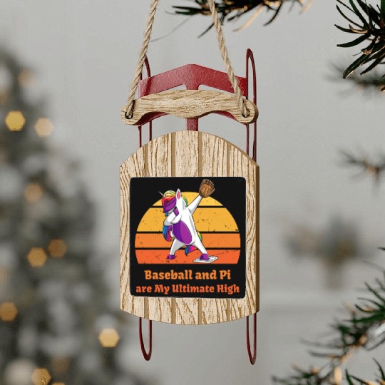 Baseball And Pi Are My Ulimate High Pi Day Sled Ornaments