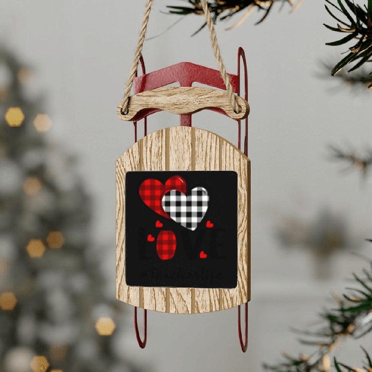 Teacher Life Valentines Day Sled Ornaments