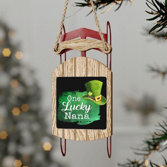 One Lucky Nana Patrick's Day Mother Day For Mom Sled Ornaments