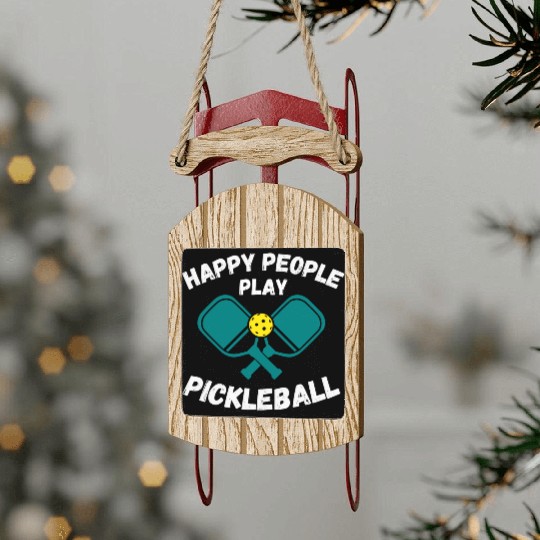 Happy People Play Pickleball For Pickleball Lovers Sled Ornaments