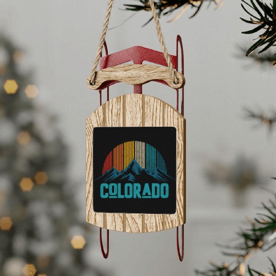 Colorado Rocky Mountains Nature Hiking Sled Ornaments