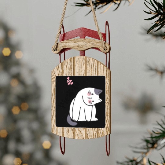 Meow | Cat Lover Sled Ornaments