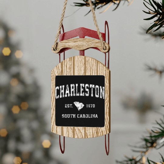 Charleston South Carolina Sc Athletic Sports Sled Ornaments