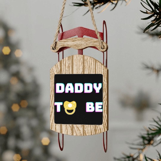 Daddy To Be green Sled Ornaments