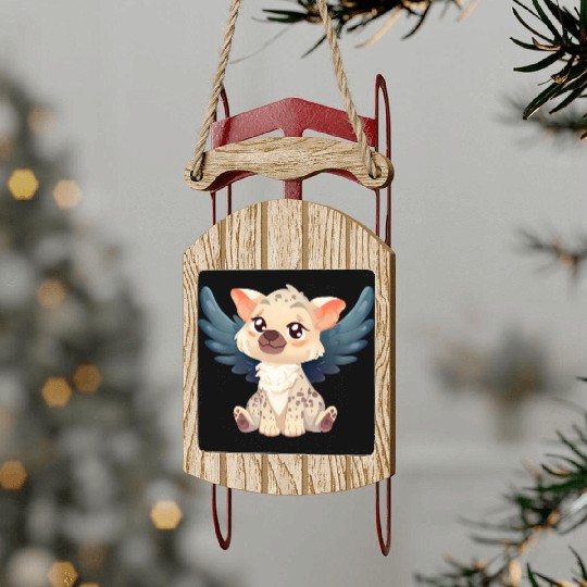 Kawaii Hyena Angel - Sweet Flight through the Sled Ornaments