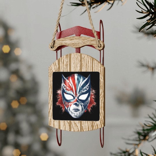 Lucha Libre Mexican Wrestling Mask Luchador Sled Ornaments