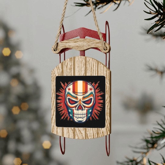 Lucha Libre Mexican Wrestling Mask Luchador Sled Ornaments