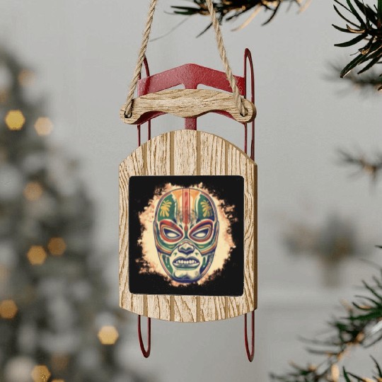 Lucha Libre Mexican Wrestling Mask Luchador Sled Ornaments