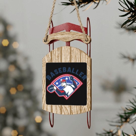 Baseballer Baseball Pitcher Sports Club Player Sled Ornaments