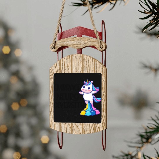 embrace neurodiversity trending Sled Ornaments
