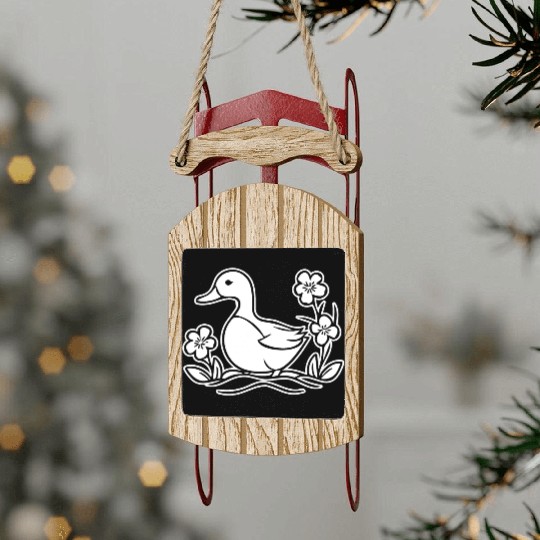 Duck Bird Nature Pond Sled Ornaments