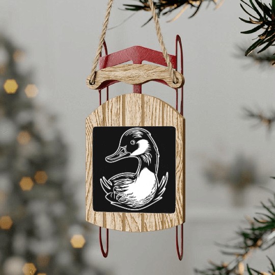 Duck Bird Nature Pond Sled Ornaments