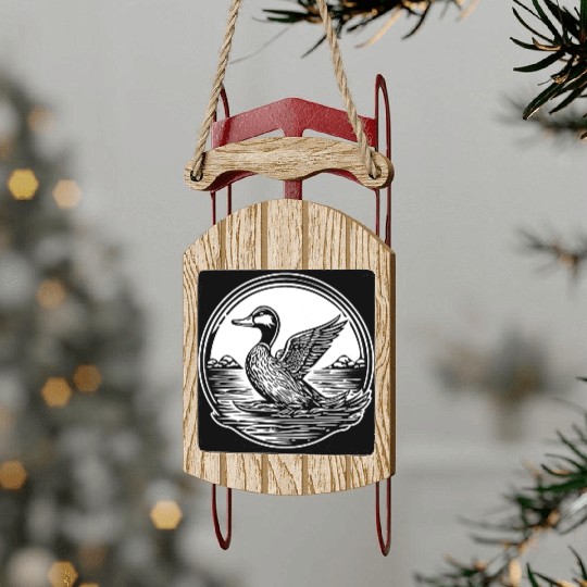 Duck Bird Nature Pond Sled Ornaments