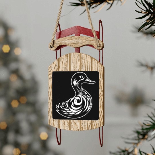 Duck Bird Nature Pond Sled Ornaments