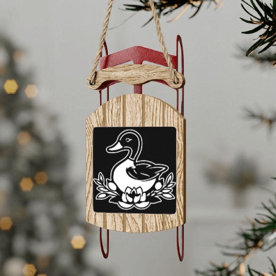 Duck Bird Nature Pond Sled Ornaments