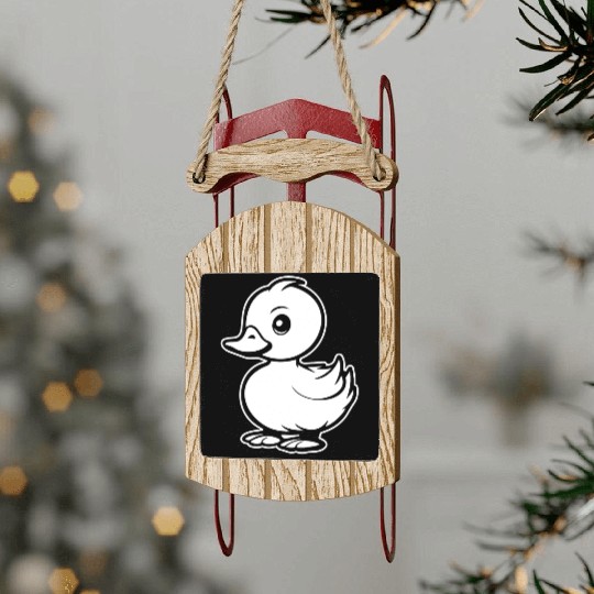 Duck Bird Nature Pond Sled Ornaments