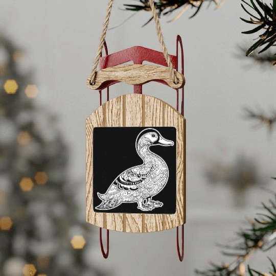 Duck Bird Nature Pond Sled Ornaments