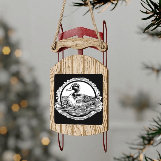 Duck Bird Nature Pond Sled Ornaments
