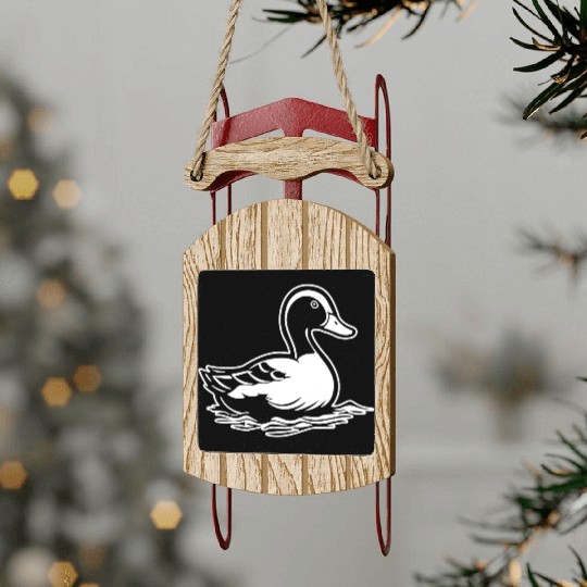 Duck Bird Nature Pond Sled Ornaments