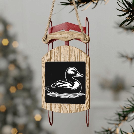 Duck Bird Nature Pond Sled Ornaments