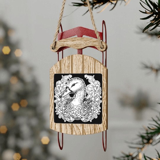 Duck Bird Nature Pond Sled Ornaments