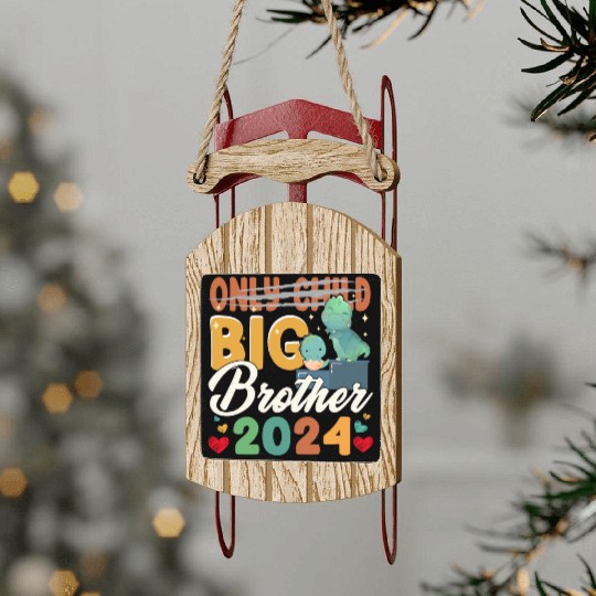 Kids Only Child Big Brother 2024 Sled Ornaments