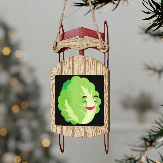 lettuce green Sled Ornaments