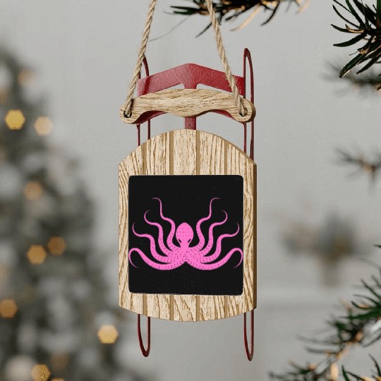 Menace Octopus Neon Pink Sled Ornaments