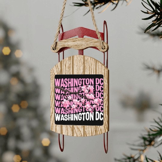 Washington DC Sled Ornaments, Cherry Blossom Floral Pop