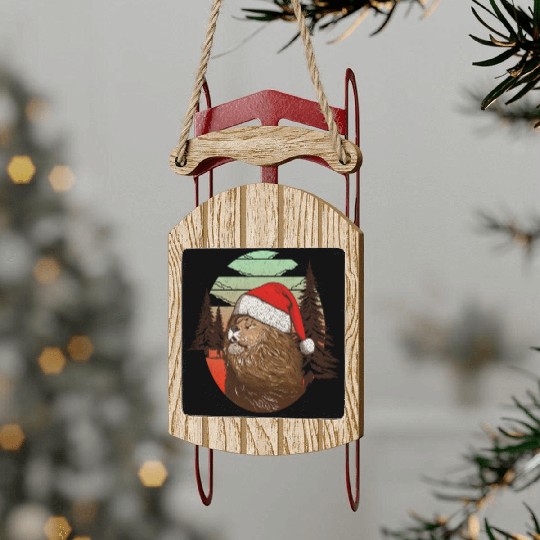 Christmas Lion Sled Ornaments