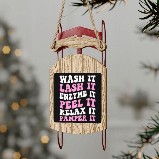 Cute Licensed Esthetician Skincare Sled Ornaments