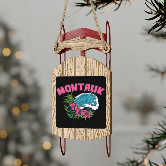 Montauk New York Summer Nyc Tropical Montaukett Sled Ornaments