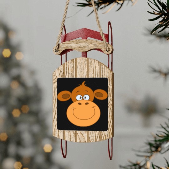 Monkey Face Sled Ornaments