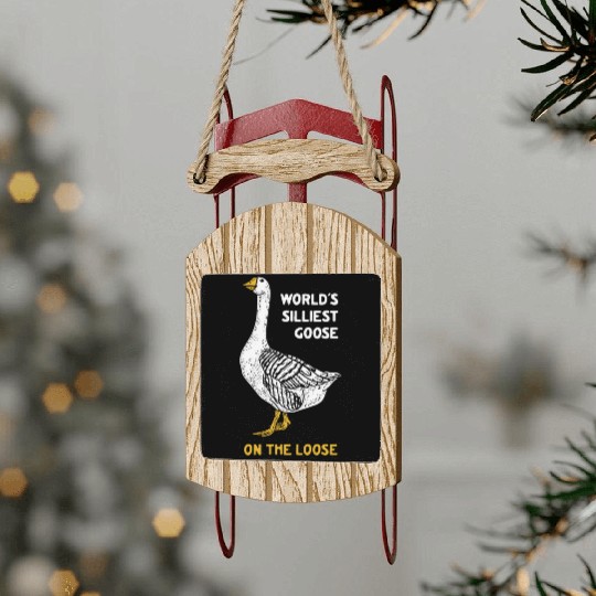 World s Silliest Goose Sled Ornaments